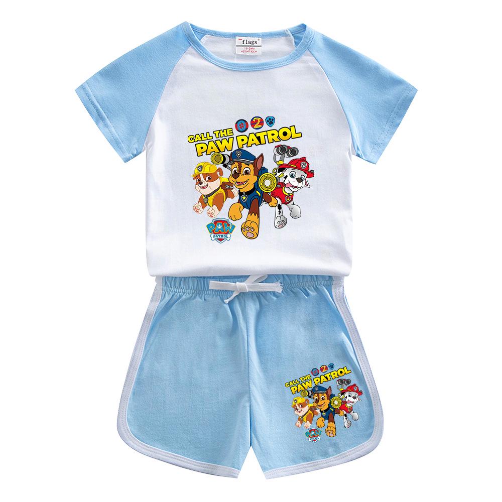 Paw Patrol Kids' Cotton T-Shirt & Shorts Set - Summer Style Boys' Casual Outfit