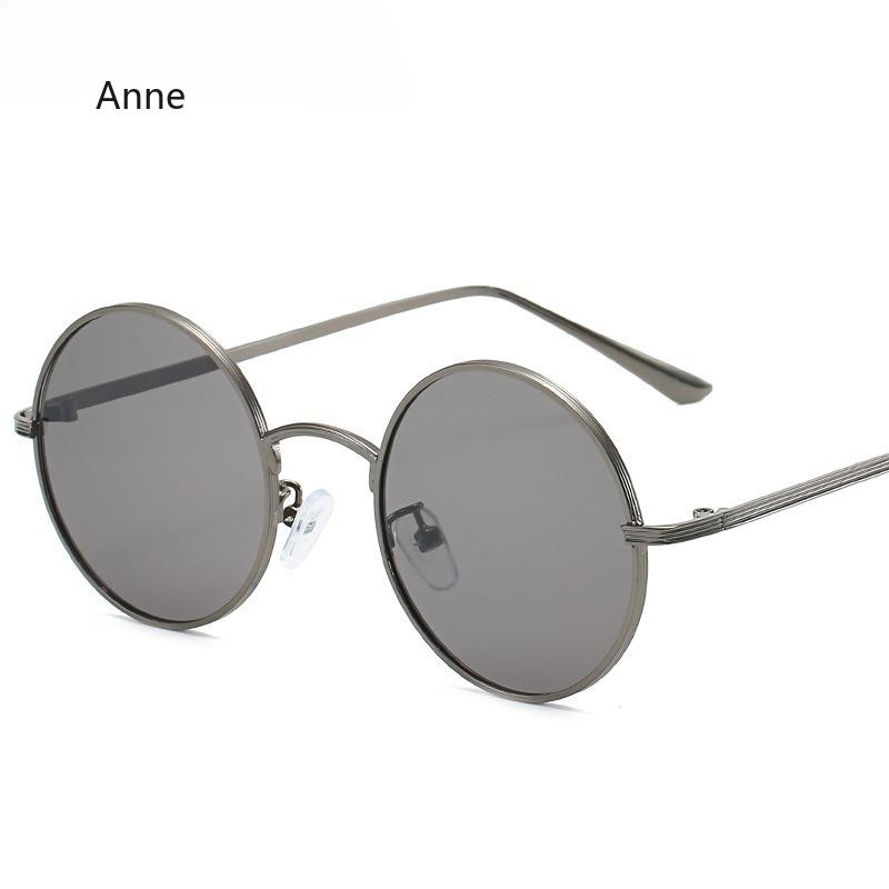 Women Sunglasses with Red Lenses Round Metal Frame Vintage Retro Glasses Sun for Men Unisex Birthday Gifts Gafas De Sol