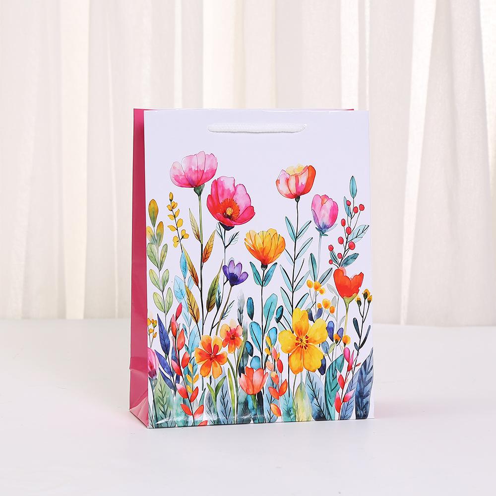 12pcs Floral paper tote bags reusable thank you gift bags for birthday party small business packaging showers and events