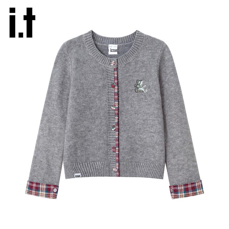 

Izzue Women s Two-Piece Look Round Neck Knit Sweater One Size