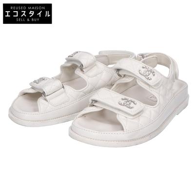G35927 CC Logos Gesteppte Sandalen/ Schuhe 37 weißGebraucht