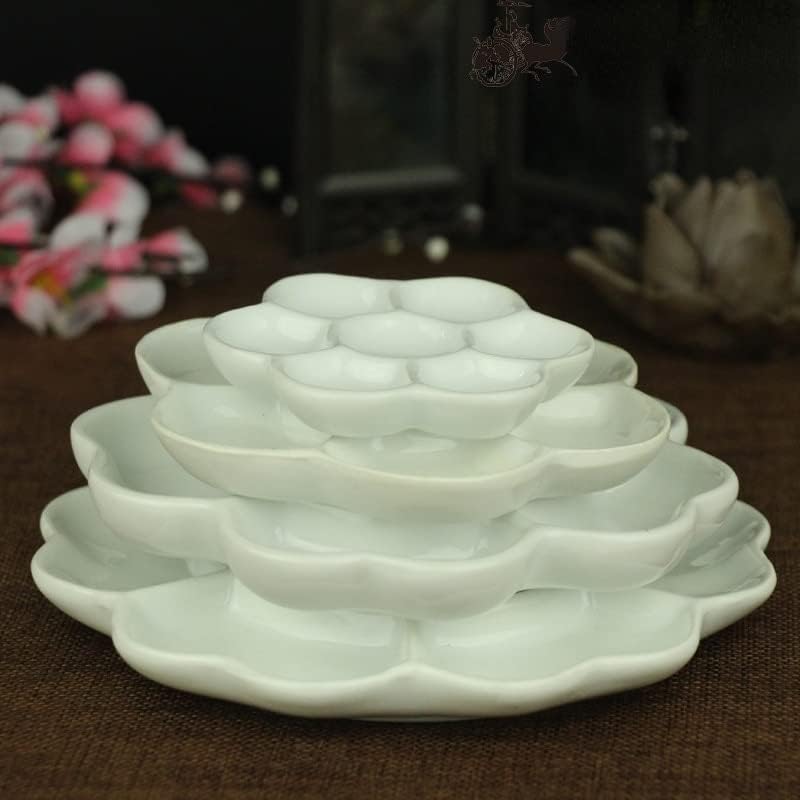 MyncbD Painting Palette Jingdezhen Ceramic Palette Art Gouache Watercolor Chinese Painting Pigment White Porcelain Plate Supplies Tray (Color :