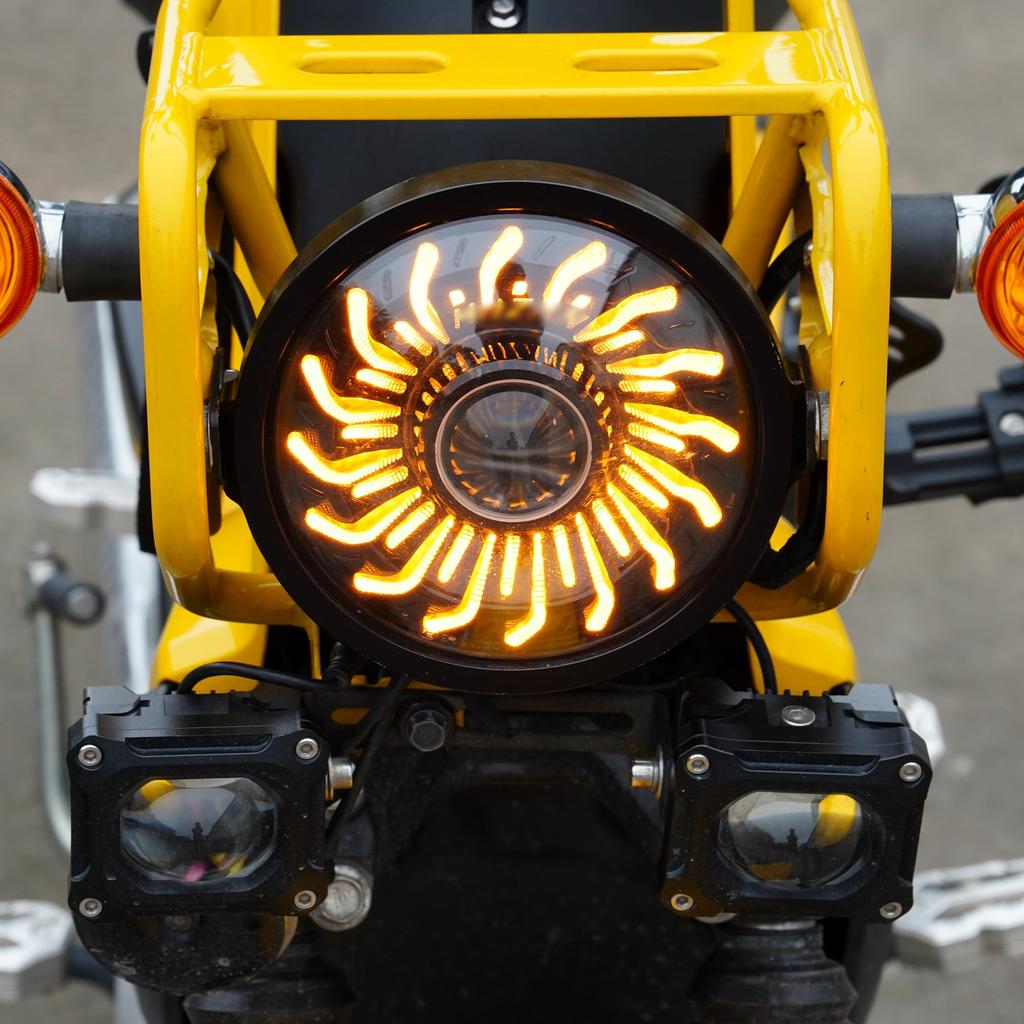 Motikvans Cross Cub 110 Headlight with DRL LED Motorcycle Headlight Switchable between High and Low Beam Honda Cross Cub CC110 JA60 Compatible