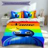 3pcs Custom Name Rainbow Friends Bedding Set,Includes 1 Duvet Cover and 2 Pillowcases,All-season Bedroom Decor