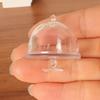 Dollhouse Miniature Cake Transparent Tray With Cover Dessert Display Rack Kitchen Model Decor Toy Doll House Accessories 5pc/lot