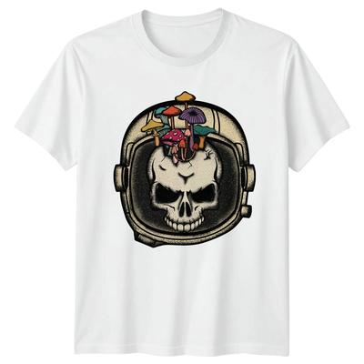 Skull Astronaut Mushroom TShirt Psychedelic Space Birthday Gift For Him And Her