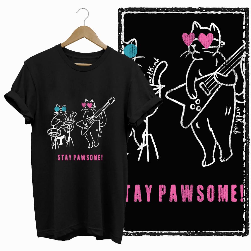 COOLMIND CAT Print  BLACK Short Seleve 100% Cotton Exclusive Graphic Women T Shirt Big Size O-neck Cotton Cat Lover Women Tshirt