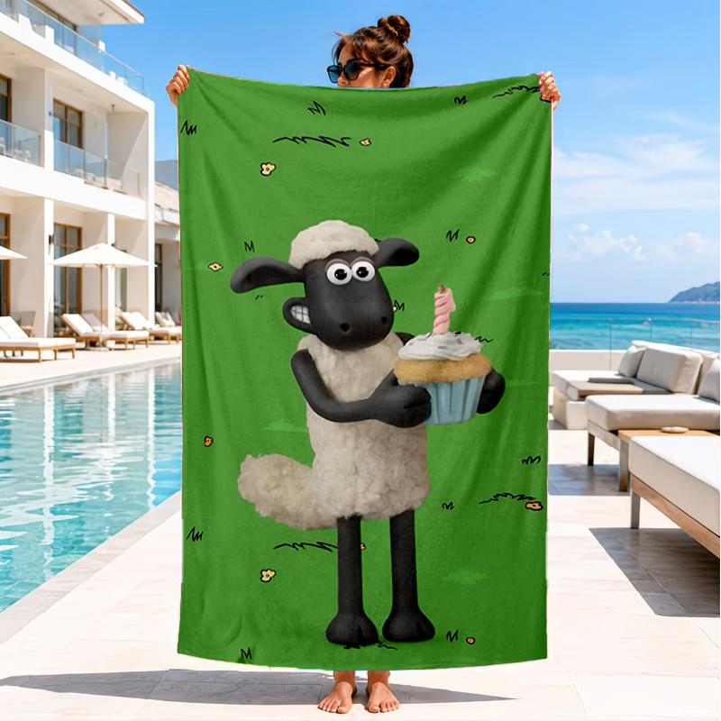 Sheep And Shaun Adventure Beach Towel, Super Soft Microfiber, Perfect Gift for Her/Him, Birthday, for Pool, Beach, Travel, Decor Beach Party