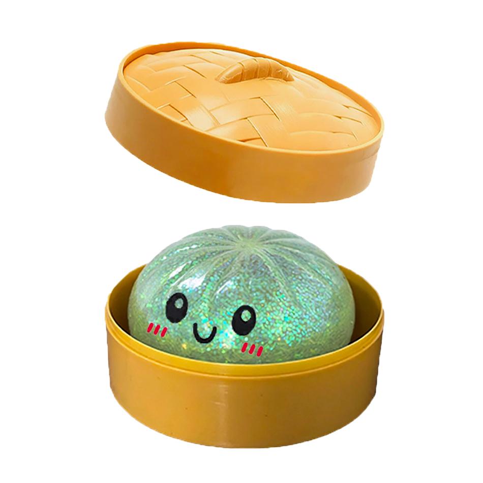 Regalo IN Regali Realistico Gigante Raviolo Spremibile con Cestello di Bambù Morbido Palla di Impasto TPR Giocattolo Decompressione Fidget Divertente Creativo