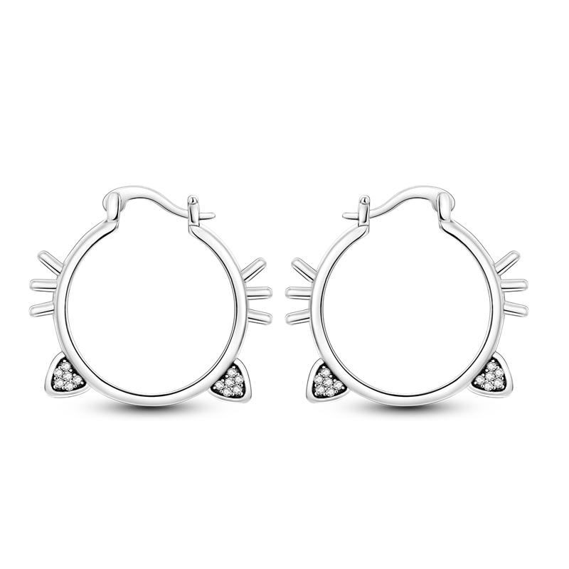 Hoop Earrings 925 Silver Sparkling Pave U Shape Butterfly Heart Fashion Earring Jewelry Gift For Women Girl PartyEngagement