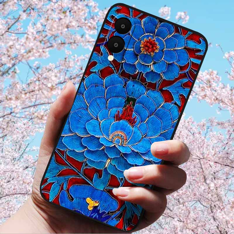For Samsung Galaxy S25 Edge 3D Relief Flower Emboss Soft Silicone Back Cover Case for Galaxy S25 Edge 5G 3D Relief Case S25 Edge