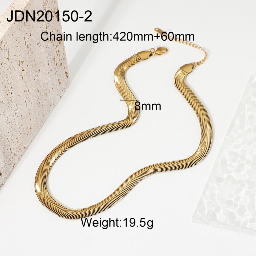Youthway Stainless Steel Metallic Chain Necklace Basic Style Autumn And Winter Matching Waterproof Jewelry