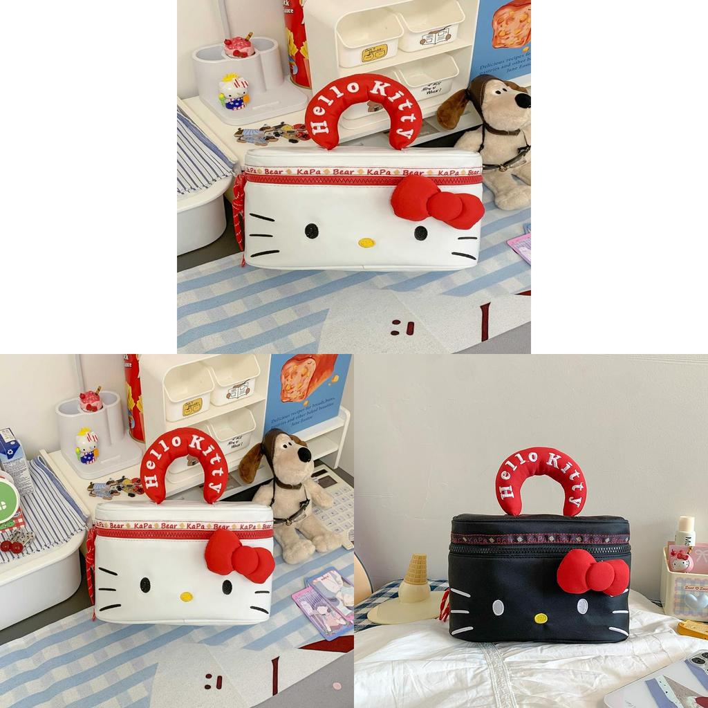 Hello Kitty Cartoon Pu Makeup Bag With Large Capacity For Daily Use