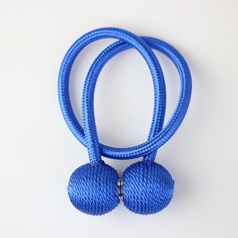 

1 шт. Магнитные подхваты для штор с жемчужным шариком Аксессуары Зажим для штор Аксессуар Держатель для штор Пряжка Веревка 49cm сапфировый