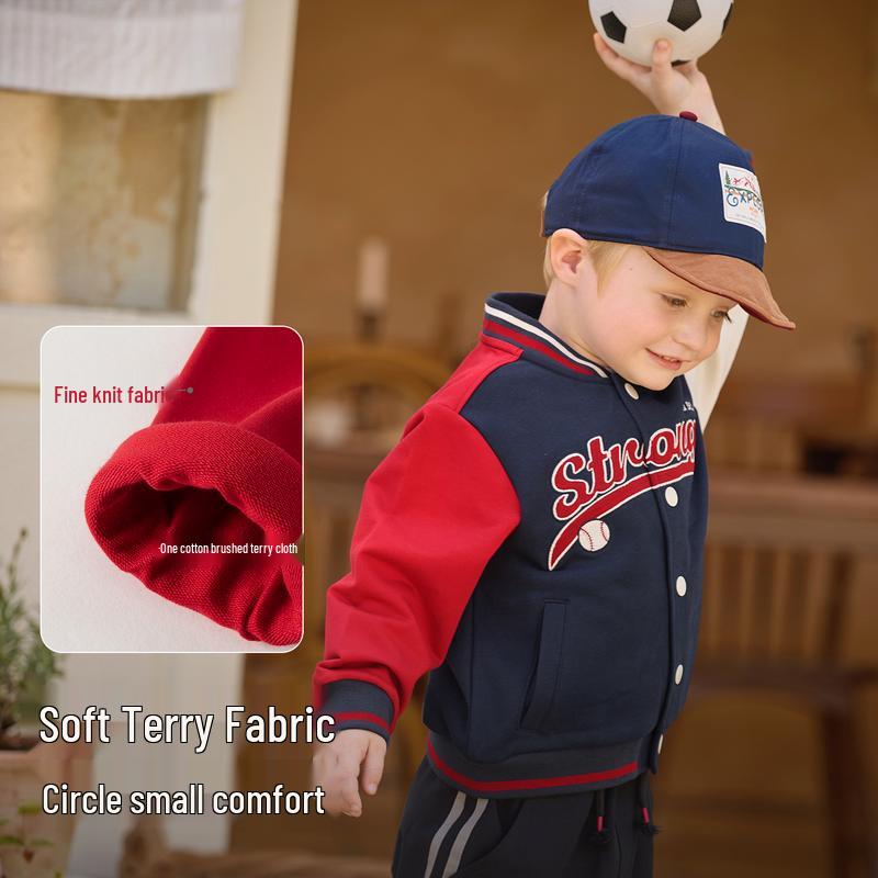 DAVE & BELLA Boys' Knitted Baseball Jacket