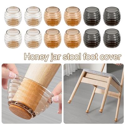 4PCS Transparent Table Foot Cover Reduce Noise Furniture Pads Furniture Legs Cover  for Sofa Chair