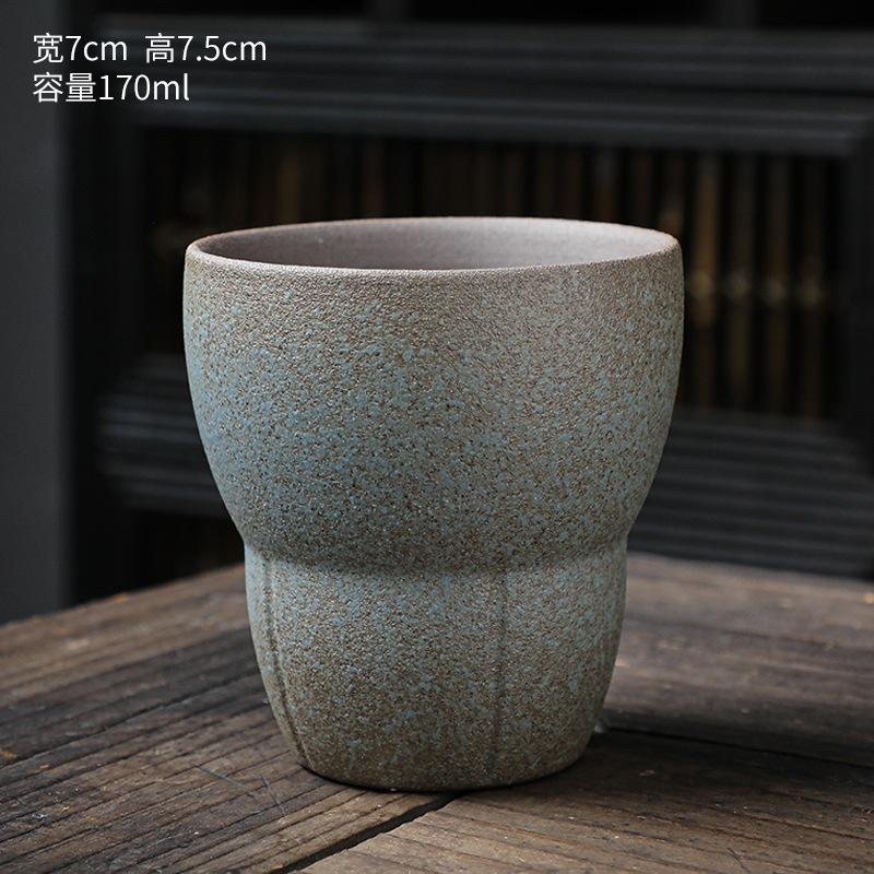 Retro Small Tea Cups 150ml Iron Color Coarse Ceramic Coffee Mugs