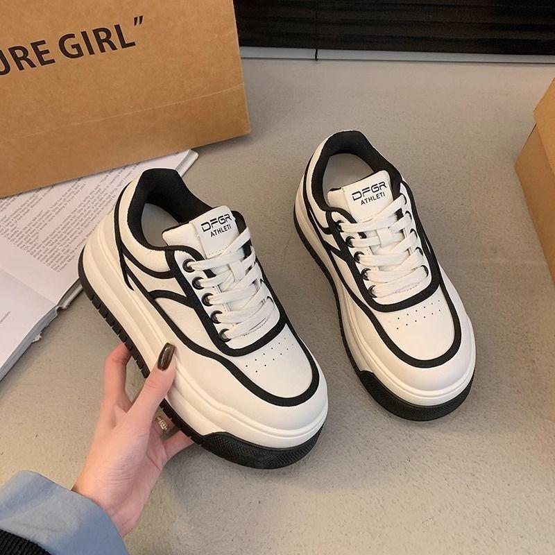 Thick-soled Little White Shoes for Women and Small People To Increase Their Height. New Student Leisure Sports Board Shoes In Spring and Autumn