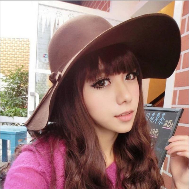 Meier Retro style characteristic wool woolen hat, women's casual trend versatile hat, big eaves hat