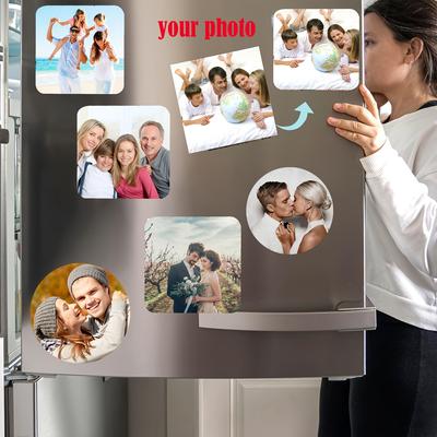 8pc DIY Photo Fridge Magnet Personalize Refrigerator Holiday Decor for Family Memories Friends Lovers Gift Vibrant Print Quality
