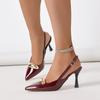 Damen S Mode Spitze Zehen Metall Schnalle Dünner Absatz Geschlossene Zehen Sandalen