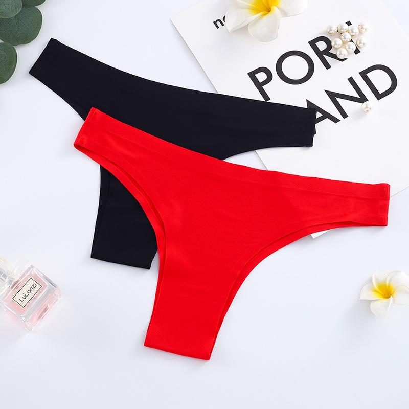 Brazilian Ice Silk Thong: Women's Seamless T-Back Underwear, Sexy Plus Size, Sports Style