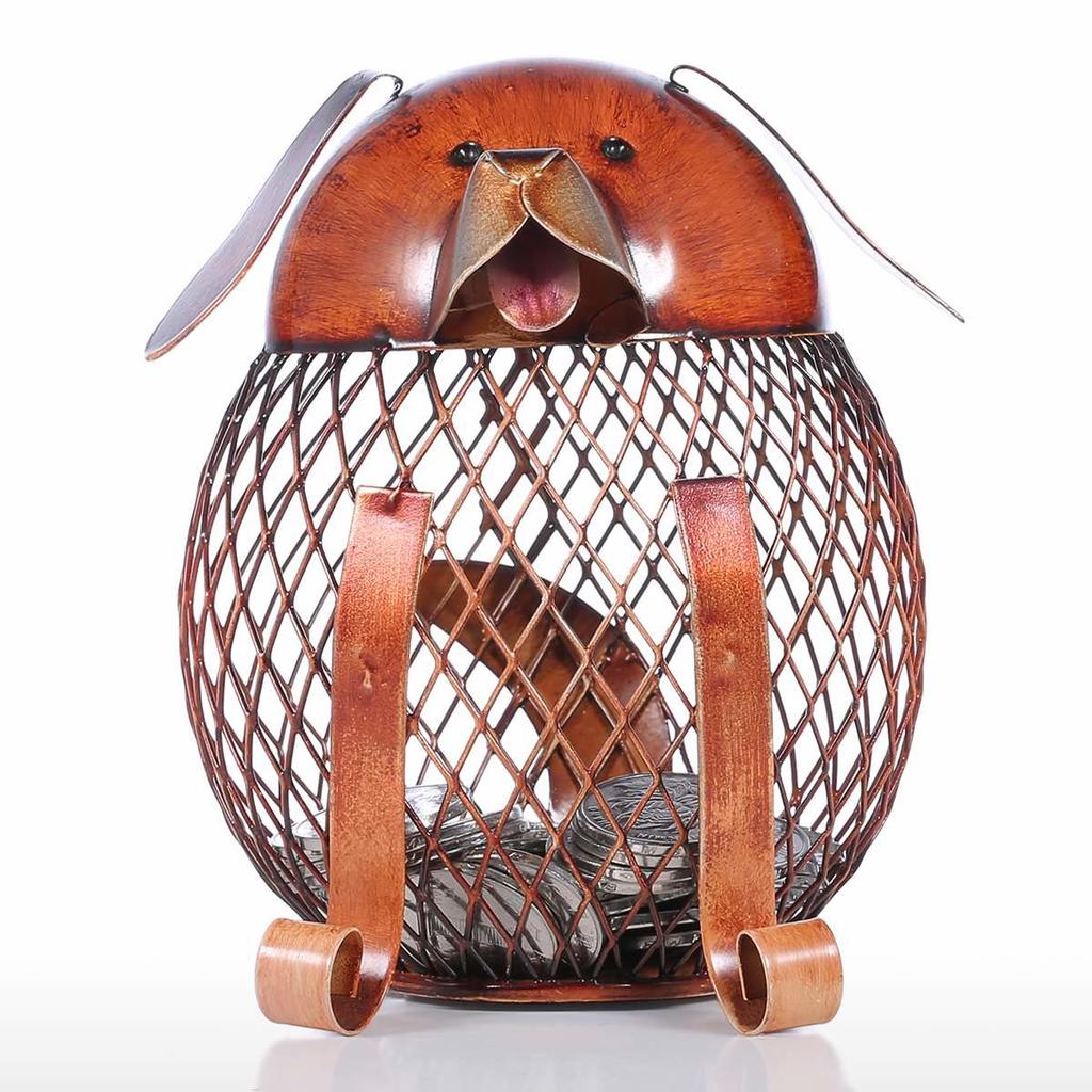 Owl Shaped Coin Box Metal Home Decor Coin Box Modern Design Mesh Cute Piggy Bank Home Decoration Christmas New Year Gift