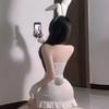 Erotic Sexy Women Bunny Girl Uniform Plush White Rabbit Ears Headwear Outfits Cosplay Costume