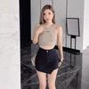Women's Black Irregular Midi Skirt: High Waist A-Line, Summer Bodycon