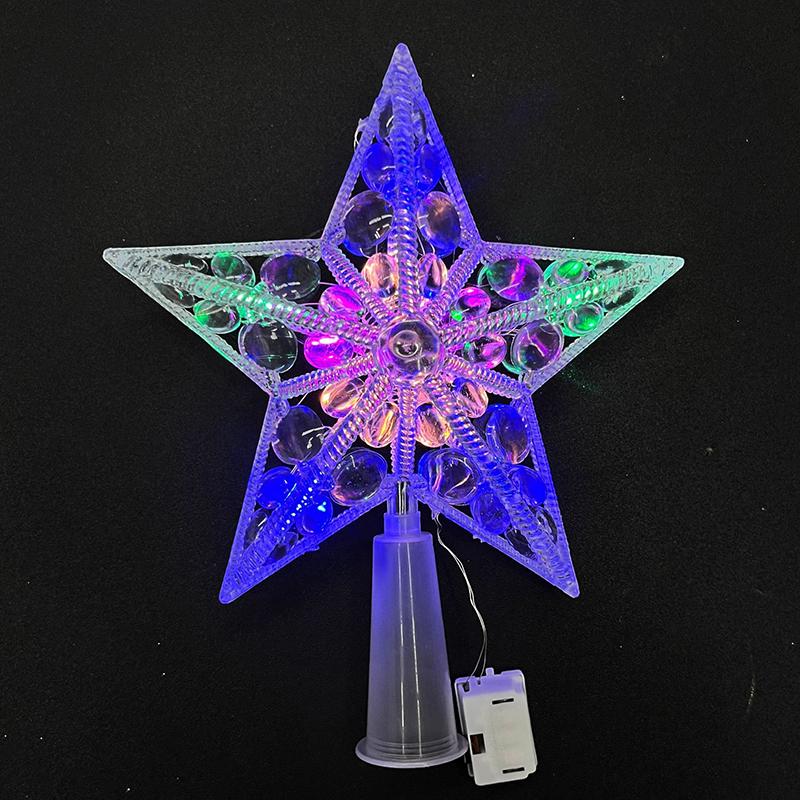 15cm Christmas Tree Decoration Stars Warm White Lights Home Room Decor LED Shining Lamp Xmas Festival