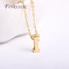 Gold Plated Brass Metal Initial 26 Letters Pendants Pendants Necklace For Women Jewelry Accessories Thin Chain Necklaces Female