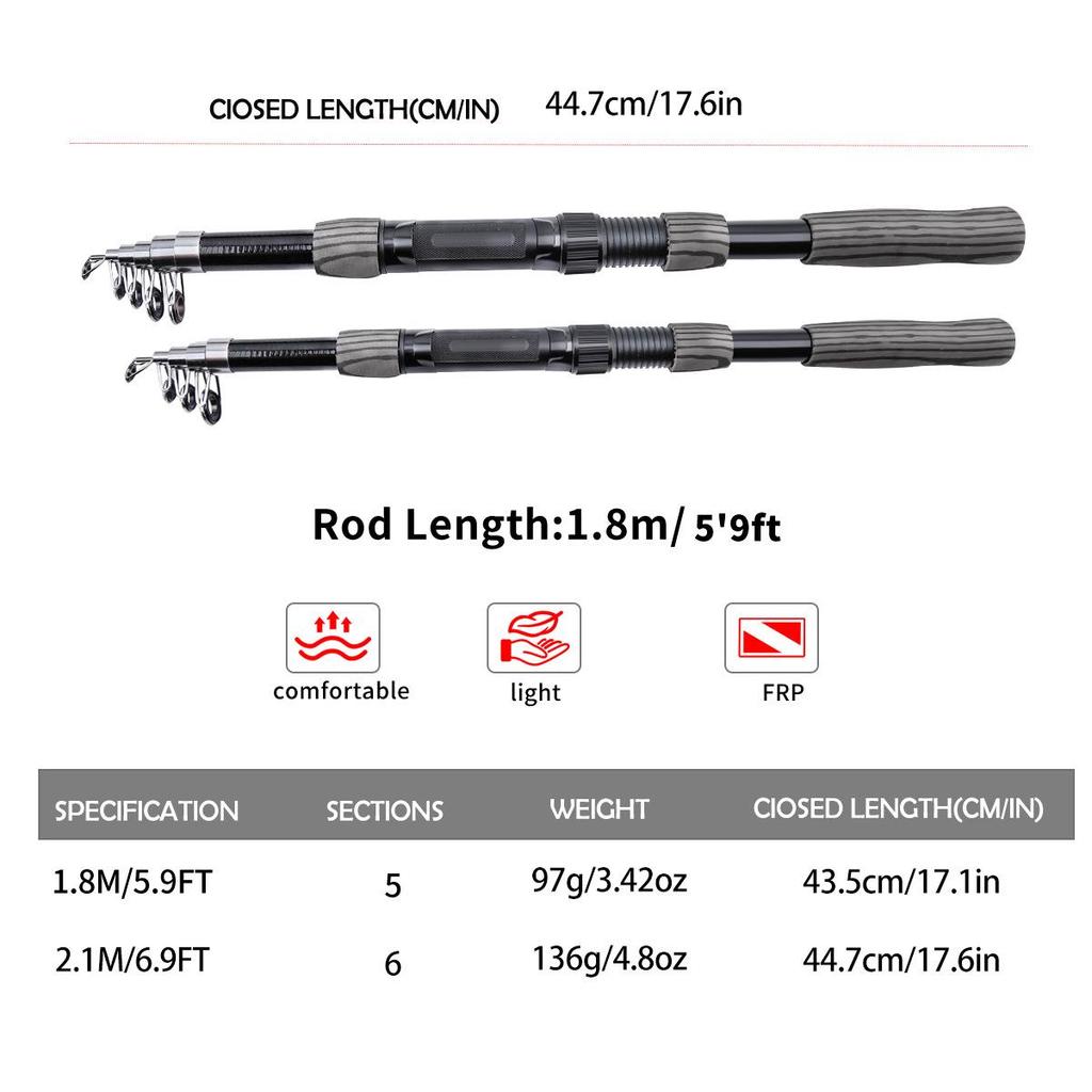 Sea Rod Long Cast Fishing Rod Set 1.8/2.1m Lure Rod