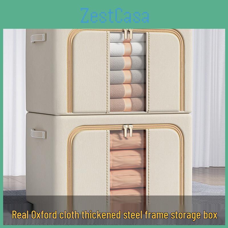 Cloth Box Oxford Storage Foldable With Steel Frame