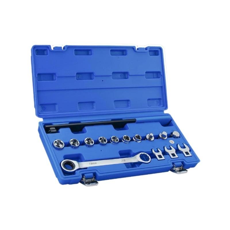15Pieces Adjustable Serpentine Belt Tensioner Tool Kit Pulley Removal Wrench Tool for Automotive Repair and Maintenance