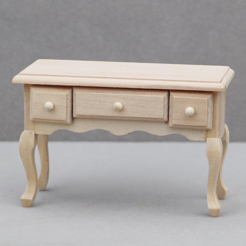 1:12 Dollhouse Miniature Wooden Blank Table Dining Table Coffee Table Computer Desk Furniture Living Room Model Craft Decor Toys