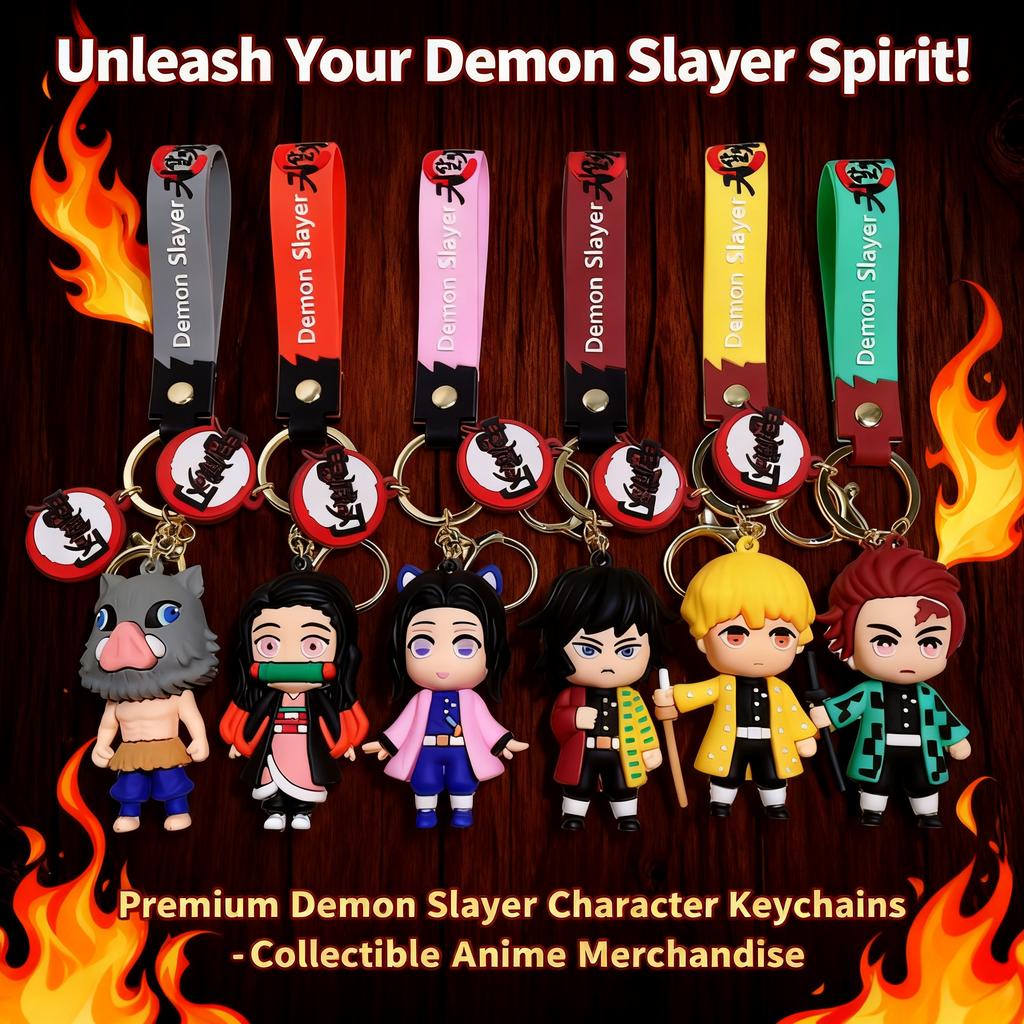 Kimetsu No Yaiba Keychain Anime Keychain Cute Bag Pendant Car Keychain Ghost Blade Keychain Fans Gift Jewelry