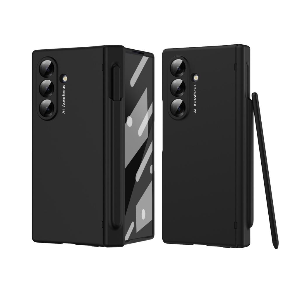 Matte Candy Color With Pen Slot Case for Samsung Galaxy Z Fold 7 6 4 3 Fold7 Screen Protector Film Hard PC Shockproof Cover