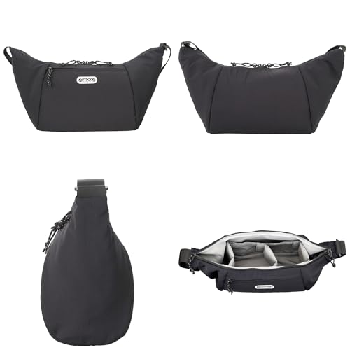 Hakuba Camera Shoulder Bag 06 AZ by OUTDOOR PRODUCTS, Black. Ultra-lightweight, round design with YKK zippers and water-repellent fabric. AMZODCSB06BK