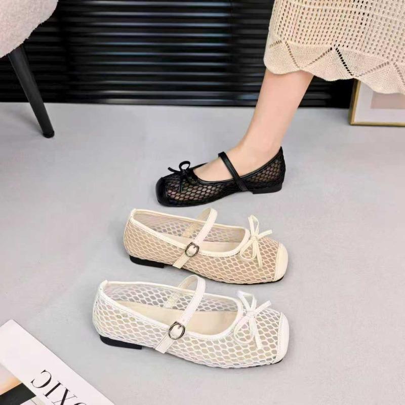 Cutout Comfortable Flat Slip Strap Sandals 2026 New French Bow Single Shoes Women