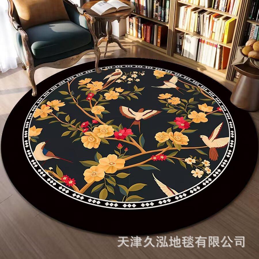 Circular Carpet Bedroom Living Room Carpet Coffee Table Carpet Home Sofa Circular Mat Ethnic Style Carpet