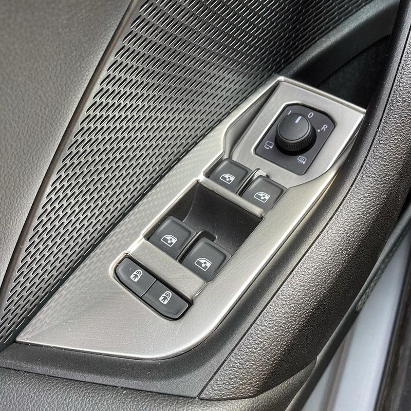 Car Window Control Panel Trim Cover for Skoda Octavia 4 IV  Mk4 RS VRS Metal Car Styling Interior Accessories 5 Pcs