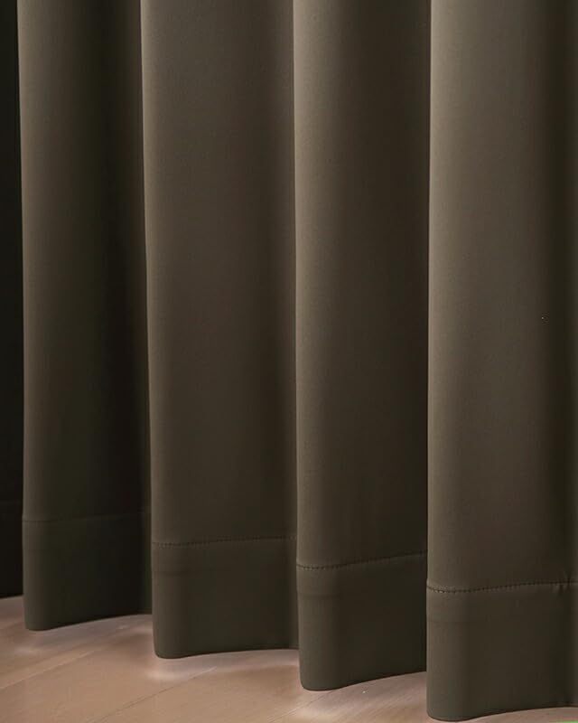 Blackout Class 1 Flame Full 5410 Brown Width 100 X Length 90 Set of 100 X Thick Curtains, Blackout, Retardant, Plain, Dull, Insulated, "Joy", BR, Cm,