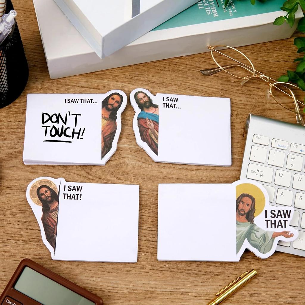 8 Pcs Funny Sticky Notes for Adults I Saw That Sticky Notes Fun Gifts Funny Office Supplies for Employee Coworkers, 3 x 4 Inches
