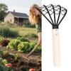 Yard Rake 5 Tine Claw Rake And Cultivator Manual Cultivator Digger Tool With Ergonomic Grip For Weeding Soil Dirt Sand Yard