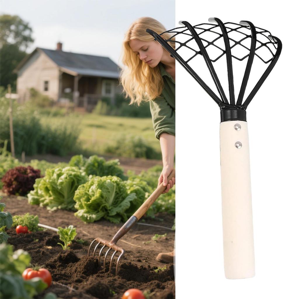 Yard Rake 5 Tine Claw Rake And Cultivator Manual Cultivator Digger Tool With Ergonomic Grip For Weeding Soil Dirt Sand Yard