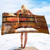 Quick Dry Beach Towel,Library Bookcase Printed Microfiber Lightweight Bath Towels Super Absorbent for Pool Towels Kids & Adults