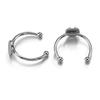 10pcs 6/8/10/12mm Stainless Steel Adjustable Ring Settings Flat Blank Base Glass Cabochon Ring Bezel Jewelry Making DIY