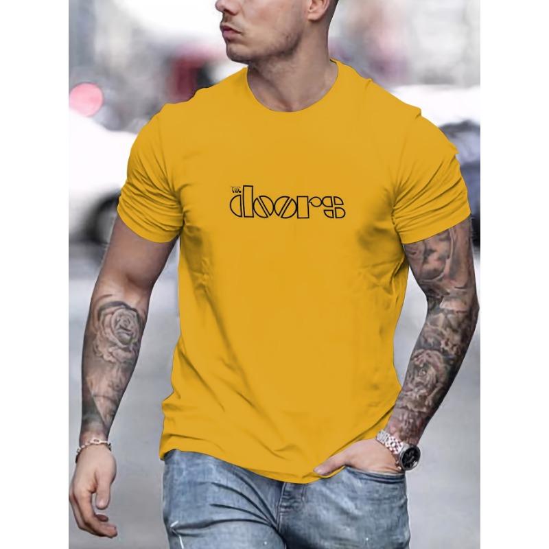 Men's summer fashion casual loose print round neck short sleeved shirt