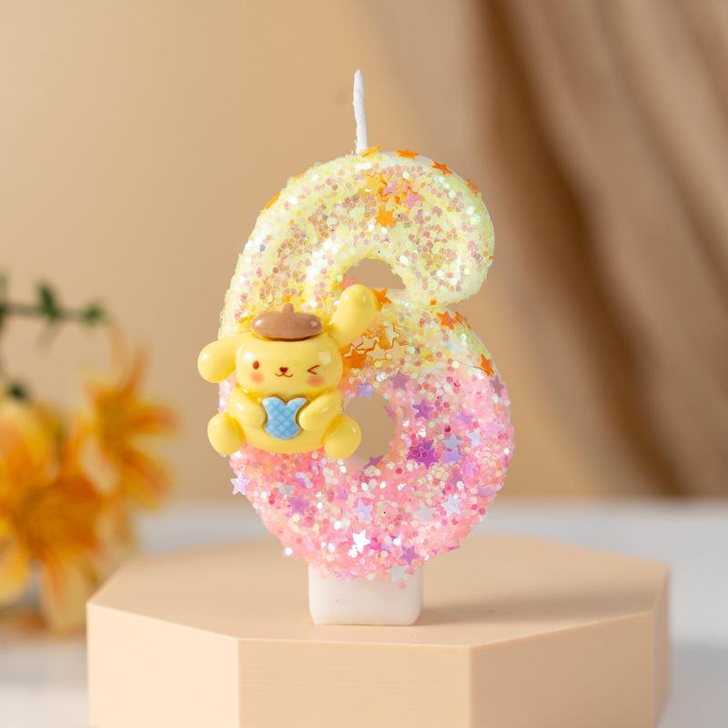 Kreative Bär Digitale Geburtstagskerze Party Szene Layout Requisiten Erstes Jahr Kuchen Dekoration