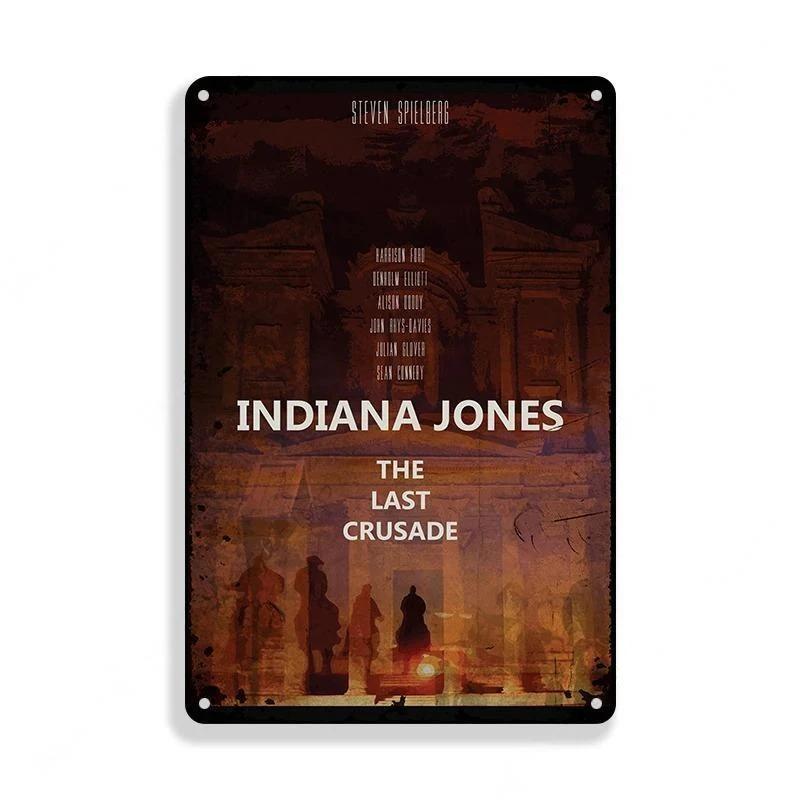 Classic Movie Tinplate Poster Indiana Jones Metal Sign Retro Industrial Wall Decor Plaque Bar Garage Home Tin Sign Art Plates
